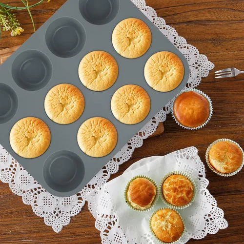 Vista 3 de Moldes de silicona antiadherente 9 en 1 para hornear pasteles Bundt, bandeja para galletas, moldes, bandeja resistente al calor, kit de herramientas