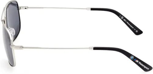 Vista 2 de BMW Gafas de sol de metal polarizadas rectangulares para hombre, paladio mate, 59, Paladio mate.