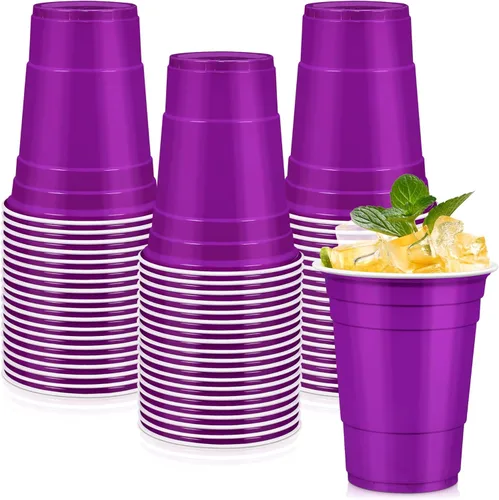 Vista 18 de LANLISA 50 vasos de plástico negros, vasos desechables de 16 onzas, tazas para beber para suministros de fiesta