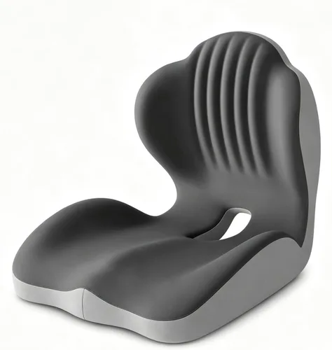 Vista 10 de L-Shaped Ergonomic Seat Cushion with Lumbar Support for Office Chair Black