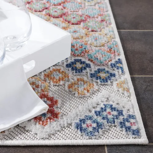 Vista 5 de SAFAVIEH Cabana Collection - Alfombra para pasillo, 2 pies 2 pulgadas x 9 pies, color azul óxido y marfil, diseño bohemio de cheurón, no desprende