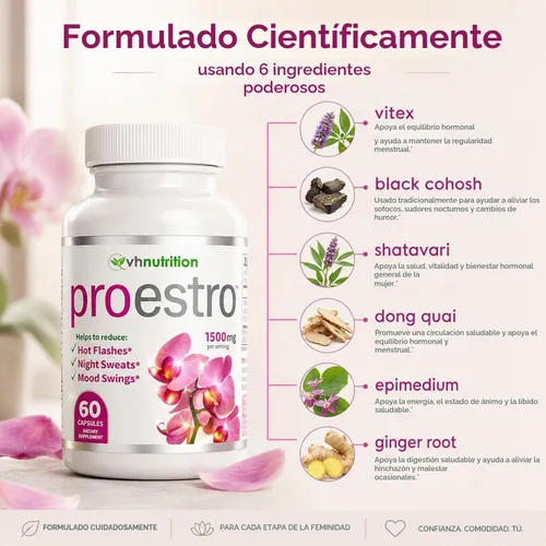 Vista 4 de ProEstro pastillas de estrógeno para mujer. Suplemento de hormonas femeninas para equilibrio
