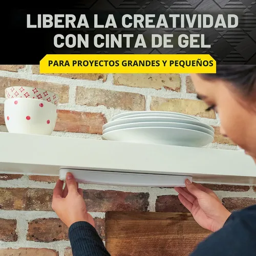 Vista 8 de Scotch-Mount Cinta de Gel Multiusos, Cinta de Doble Cara para Aplicaciones de Trabajo Pesado, Cinta de Montaje Extraíble, Cinta Nano, Cinta