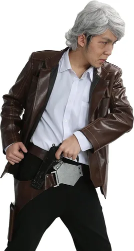 Vista 5 de Xcoser Cinturón Han Solo para adulto, disfraz de cosplay, funda de poliuretano, accesorios ajustables, Marrón
