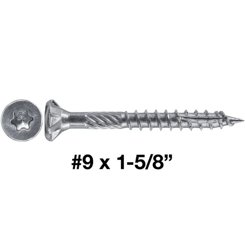 Vista 68 de 8 x 1 revestimiento exterior recubierto de bronce, tornillo de madera multiusos compatible con ACQ, cabeza plana Torx/Star Drive de 1 libra, 288