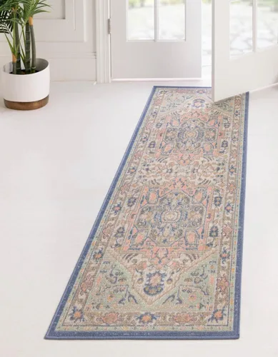 Vista 33 de Unique Loom Whitney Collection - Alfombra rectangular de 5 pies 3 pulgadas x 8 pies, color azul Multicolor/Azul
