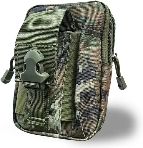 Vista 13 de Deporte al aire libre Hombres Mujeres Riñonera Bolsa de cinturón Bolsa de bicicleta Bolsa táctica Caza Muslo Bolsa Nylon Teléfono Cartera (Negro)