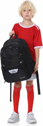 Vista 8 de Hsmihair - Mochila de fútbol juvenil - Mochila para fútbol y baloncesto, con compartimento para pelota y tacos separados
