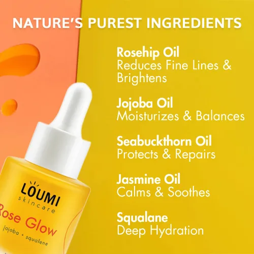 Vista 3 de LOUMI Skincare Daily Duo - Gotas de retinol Rose Glow and Revive - Aceite facial hidratante - Hidratación ligera - Vegano, sin parabenos, sin