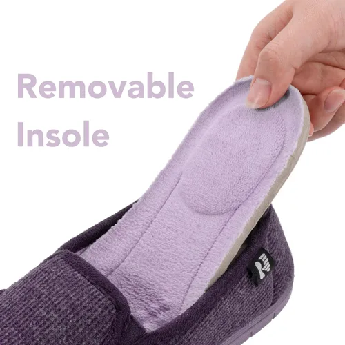 Vista 3 de RockDove Pantuflas con capucha de dos tonos para mujer con plantilla extraíble