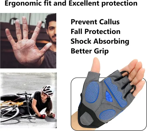 Vista 2 de LuxoBike Guantes de ciclismo para hombre almohadilla de gel de 0.197in Guantes de ciclismo especializados ultra transpirables Guantes de bicicleta