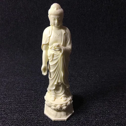 Vista 3 de Juego de 3 estatuas de Buda Amitabha Kuanyin-Amitabha-Ksitigarbha, blanco, talla única