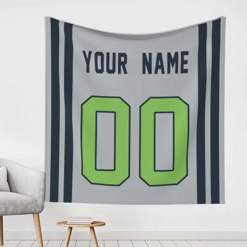 Vista 14 de Tapiz personalizado de fútbol americano personalizado con cualquier nombre, tapiz de 59 x 59 pulgadas, para colgar en la pared, gimnasio, deportes