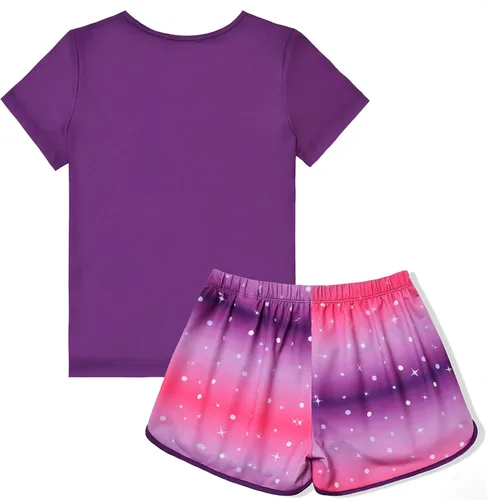 Vista 2 de CHILDRENSTAR Conjunto de pijama de verano a juego para niñas y muñecas
