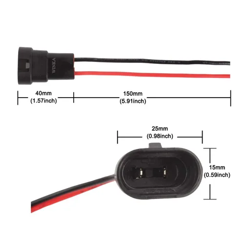 Vista 2 de Winka 9005/9006/H10 Adaptador macho Arnés de cableado Enchufes Conector precableado Enchufe Enchufe para Luz antiniebla de Coche