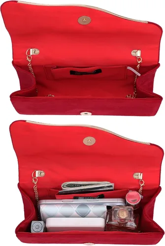 Vista 5 de Dasein Bolso de noche de gamuza sintética para mujer, para boda, fiesta, graduación, bolsos formales con correa para el hombro