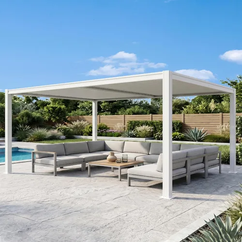 Vista 36 de Domi Pergola Screen All Aluminum, sombra de privacidad, 1 paquete, marrón