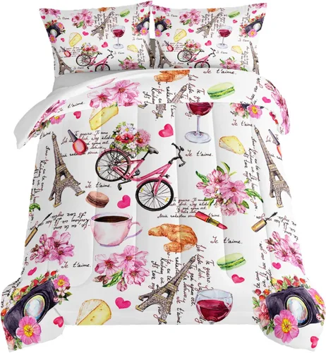 Vista 26 de HOSIMA Edredón de lobo salvaje tamaño individual, ropa de cama con estampado de animales del bosque con 2 fundas de almohada, juego de ropa de cama
