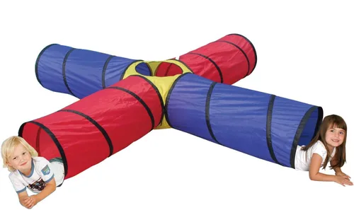 Vista 2 de Juego de túneles, 4 vías tubos con uniones, para niños, 8 pies de POCO DIVO