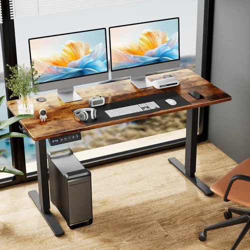 Vista 17 de Smug Escritorio de pie de altura ajustable de 40 pulgadas, mesa de computadora eléctrica para sentarse, de pie, mesa de computadora ergonómica