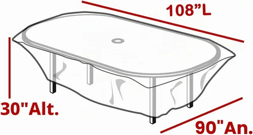 Vista 2 de LAMINET Cubierta para muebles de exterior de plástico impermeable resistente y transparente - Cubierta para mesa rectangular - Protección para 3