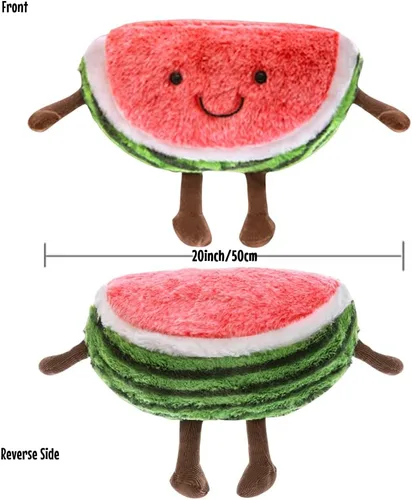 Vista 3 de XIYUAN Juguetes suaves de 19.6 pulgadas, serie de frutas, sandía, frutas, almohada de peluche, juguetes de cereza, lindos juguetes suaves, cojín