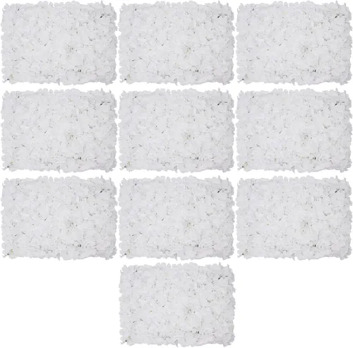 Vista 11 de Panel de pared de flores densas, 15.8 x 23.6 pulgadas por rosa blanca lechosa, decoración de telón de fondo para bodas, despedidas de soltera, baby