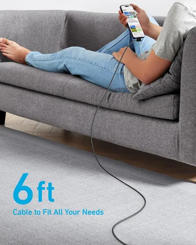 Vista 7 de Anker Cable USB C a USB C en ángulo recto, 240 W, cable de carga trenzado tipo C de 90 grados tipo C para iPhone serie 17 y más