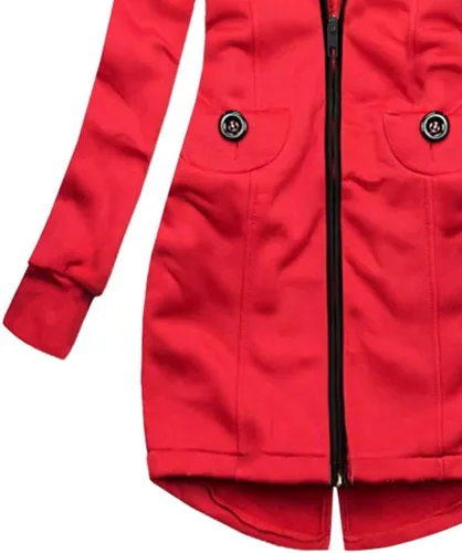 Vista 3 de Aniywn Sudadera con capucha con cremallera para mujer, sudaderas de manga larga con capucha, casuales, ajustada, chaqueta ligera para otoño e