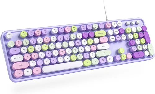 Vista 12 de Dilter Teclado USB con Cable para Computadora con Retroiluminación - Teclado de Tamaño Completo para Oficina con Numericero, Indicadores