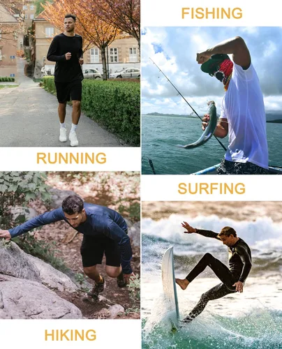 Vista 7 de KEFITEVD Camiseta de manga corta para hombre con protección solar UPF 50+, secado rápido, camiseta de natación SPF, para entrenamiento, pesca