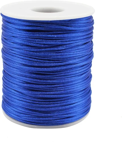 Vista 15 de Cordón de nailon negro de satén de 0.039 in x 109 yardas, cordón de seda satinada para pulseras, collares, fabricación de joyas, nudos chinos