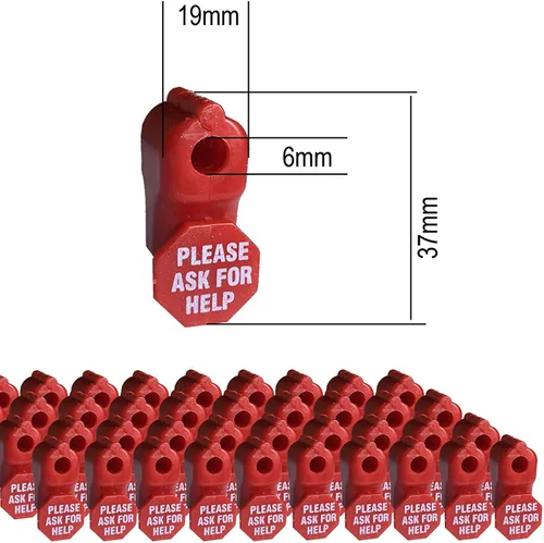 Vista 3 de Cerradura de parada antirrobo antirrobo 0.236 in Red Retail Shop Seguridad Display Hook Lock (50)