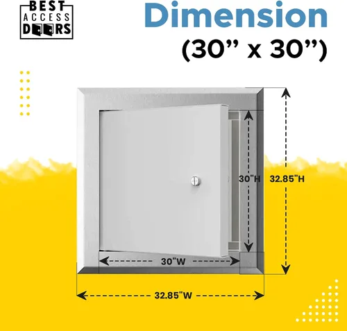 Vista 3 de Best AMZ-BA-LT-4000 - Puerta de acceso de aluminio aislada de 30 x 30 pulgadas, panel de acceso exterior ligero con junta de neopreno, resistente a