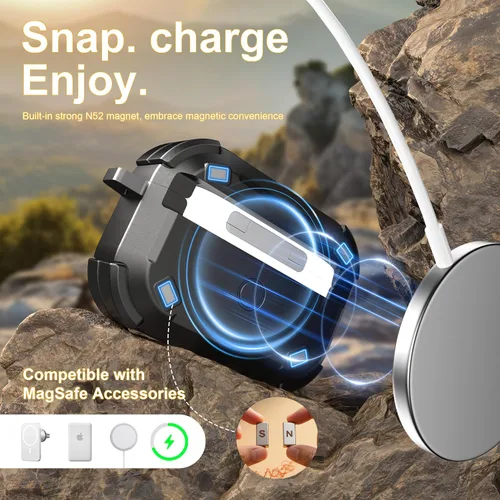 Vista 5 de RFUNGUANGO Funda para AirPods Pro 2, compatible con AirPods Pro de 2ª/1ª generación, compatible con MagSafe, bloqueo automático magnético con kit