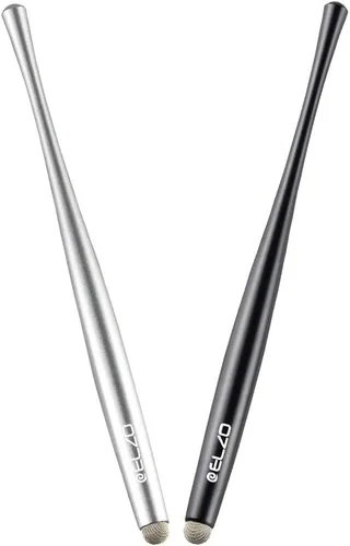 Vista 6 de Elzo Lápiz capacitivo universal con pantalla táctil capacitiva, 2 paquetes con 4 puntas finas de fibra de repuesto para tablet, iPad, iPhone