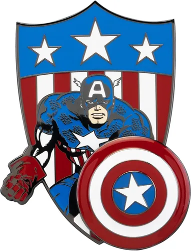 Vista 2 de Loungefly Marvel Avengers MVPN0153 - Pin de 3 pulgadas exclusivo de Tienda multicolor escudo del Capitán América