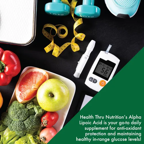 Vista 6 de Health Thru Nutrition Ácido alfa lipoico 600 mg, 60 porciones, certificado vegano, antioxidante universal, sin OMG, probado por terceros