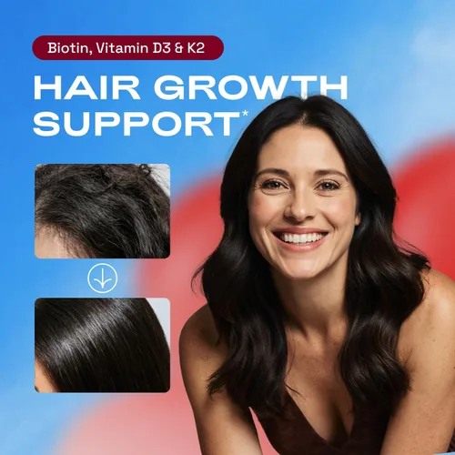 Vista 5 de Cata-Kor Vitaminas para el cabello, la piel y las uñas para mujeres, suplemento capilar con biotina y colágeno, ácido hialurónico, calcio AKG, MSM