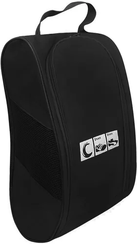 Vista 2 de Impermeable transpirable a prueba de polvo de viaje portátil zapatos con cremallera asa de transporte organizador casa zapatos libre soporte
