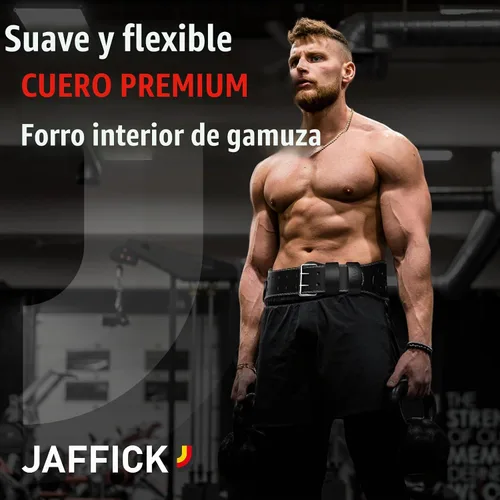 Vista 5 de Jaffick Cinturón de cuero para levantamiento de pesas y cinturón de inmersión 2 en 1 con cuerda para levantamiento de pesas, gimnasio, levantamiento