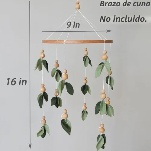 Vista 2 de Green Leaf Cuna Móvil de Bosque Móvil para Cuna Verde Hoja Vivero Móvil con Cuenta