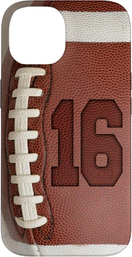 Vista 4 de iPhone 16 Football Fan #16 Jersey No 16 Football Lover Phone Case Gift Case