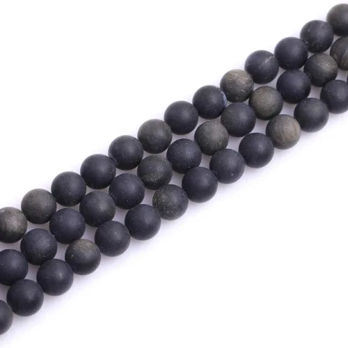 Vista 61 de Cuentas espaciadoras redondas de ágata negra esmerilada mate mate de 0.157 in para fabricación de joyas de 15 pulgadas
