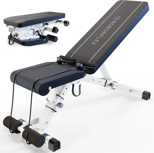 Vista 7 de Oferta en paquete: dos mancuernas ajustables (blanco de 80 libras) + soporte para mancuernas + banco ajustable (4 artículos)