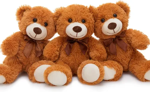 Vista 23 de MorisMos 10 Osos de Peluche a Granel para Baby Shower, Osos de Peluche Lindos de 14 Pulgadas Animales de Peluche de Felpa, Pequeños Osos de Peluche