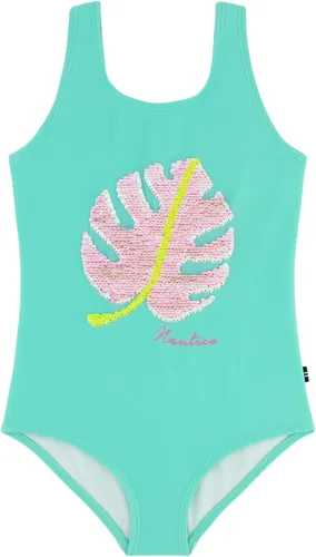 Vista 3 de Nautica Girls One-Piece Swimsuit with UPF 50 Sun Protection