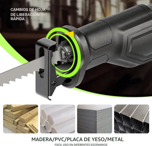 Vista 4 de GALAX PRO Sierra recíproca de 120 V, sierra recíproca con cable de velocidad variable de 6.0 amperios con longitud de carrera de 1-1/8 pulgadas