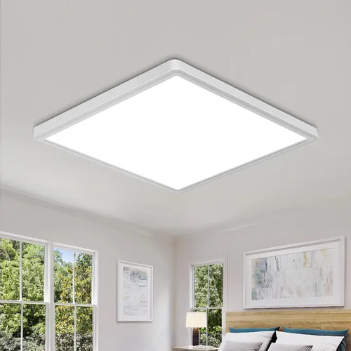 Vista 12 de DELIPOP Paquete de 6 luces LED empotrables cuadradas de 4.72 pulgadas, 6500 K ultra delgada sin marco, luz de techo de panel delgado de 20 W