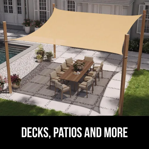Vista 7 de GORILLA GRIP - Toldo parasol resistente, protección UV, resistente a la decoloración, desgarros y óxido, rectangular, con bordes curvos que bloquean